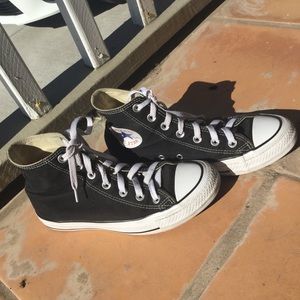 Black and white high top Converse